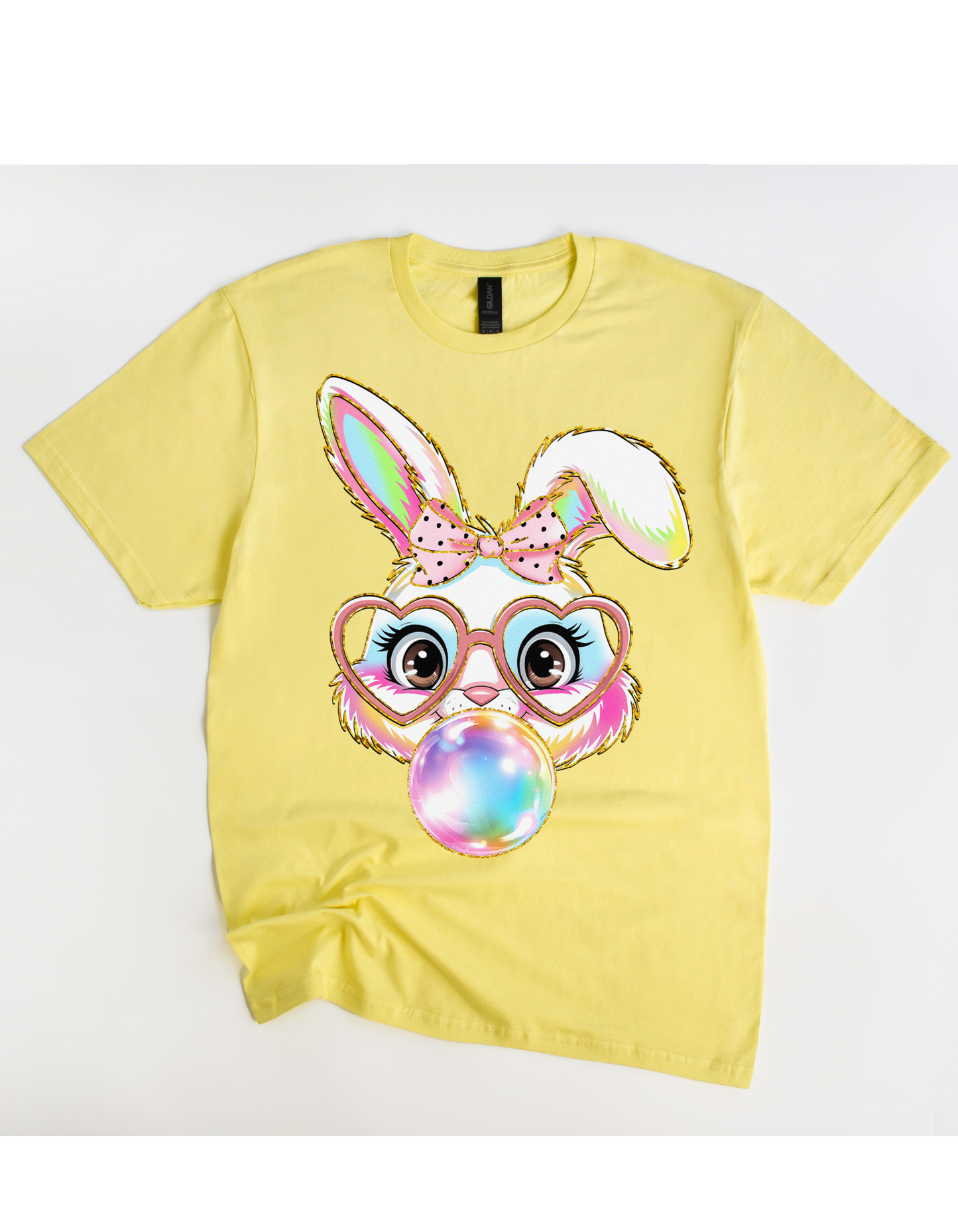 Miss Bunny Bubble Tee (Pink & Black Polka Dot Bow)