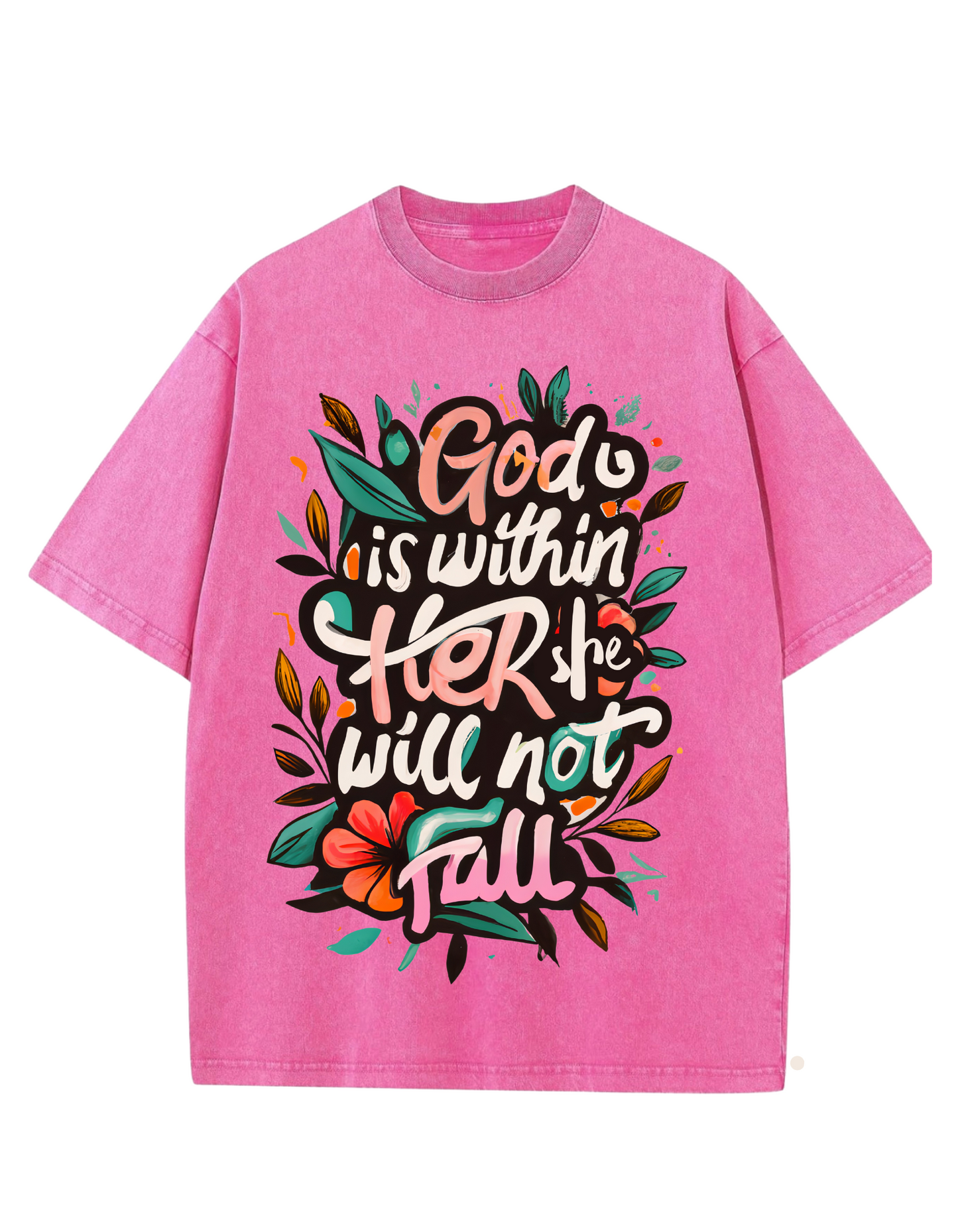 GOD is Within Her Oversized Washed Tee