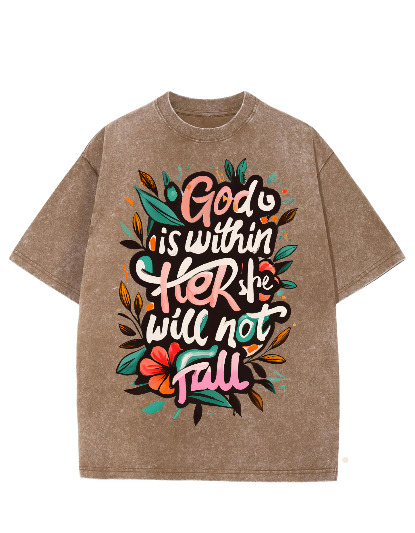 GOD is Within Her Oversized Washed Tee