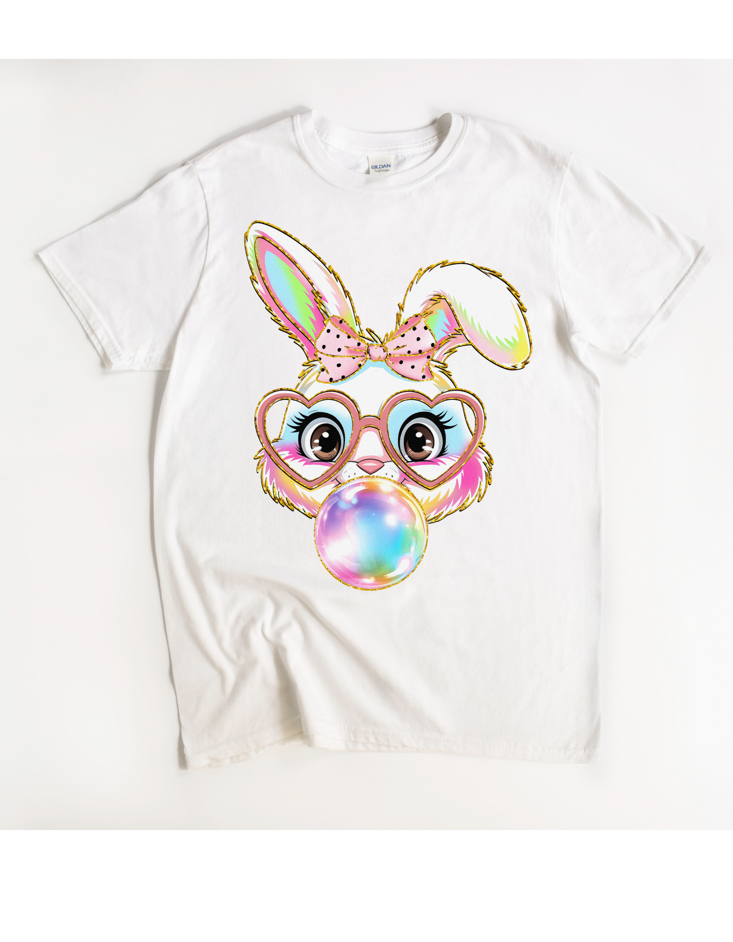 Miss Bunny Bubble Tee (Pink & Black Polka Dot Bow)