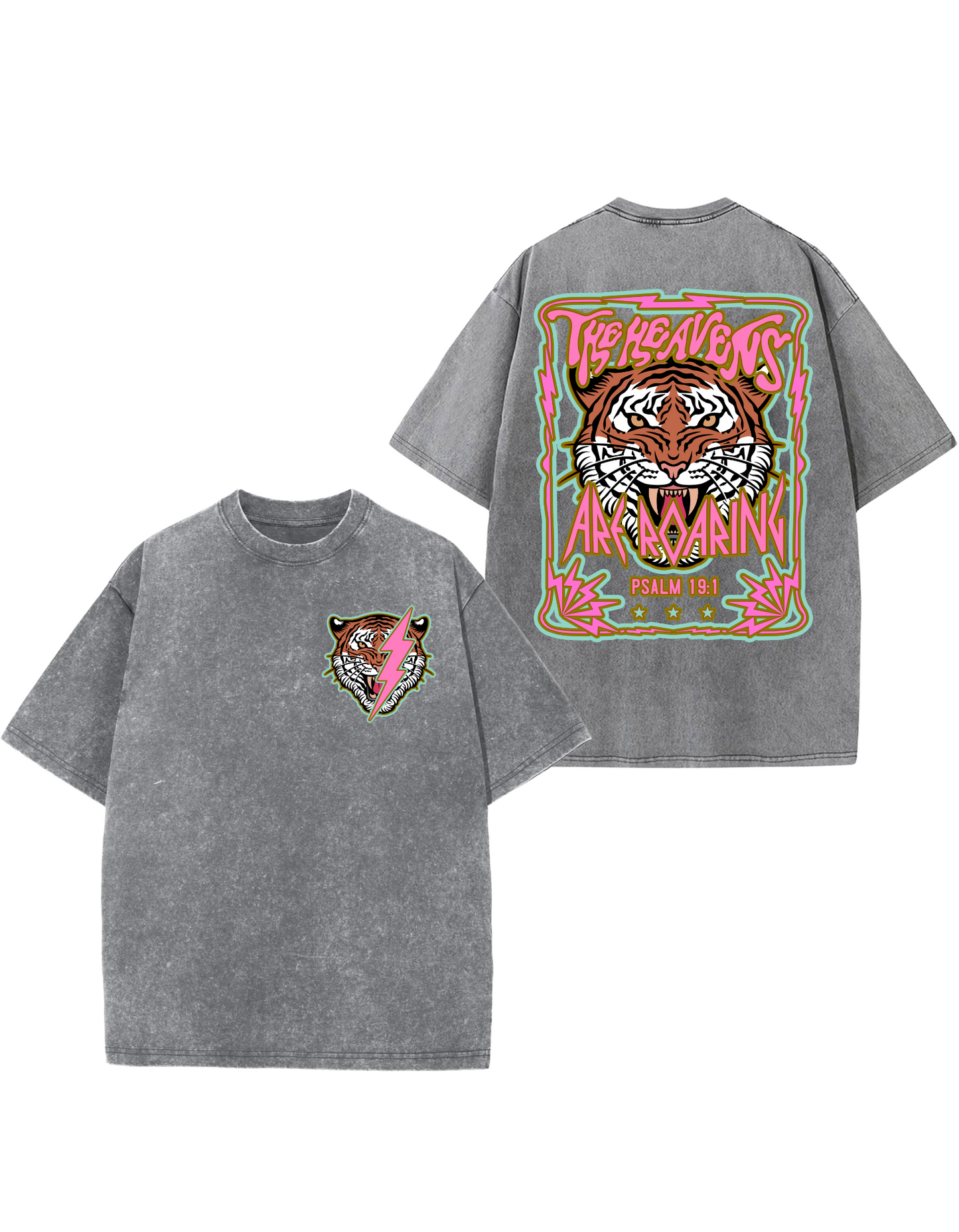 The Heavens are Roaring Oversized Washed Tee (Front/Back)