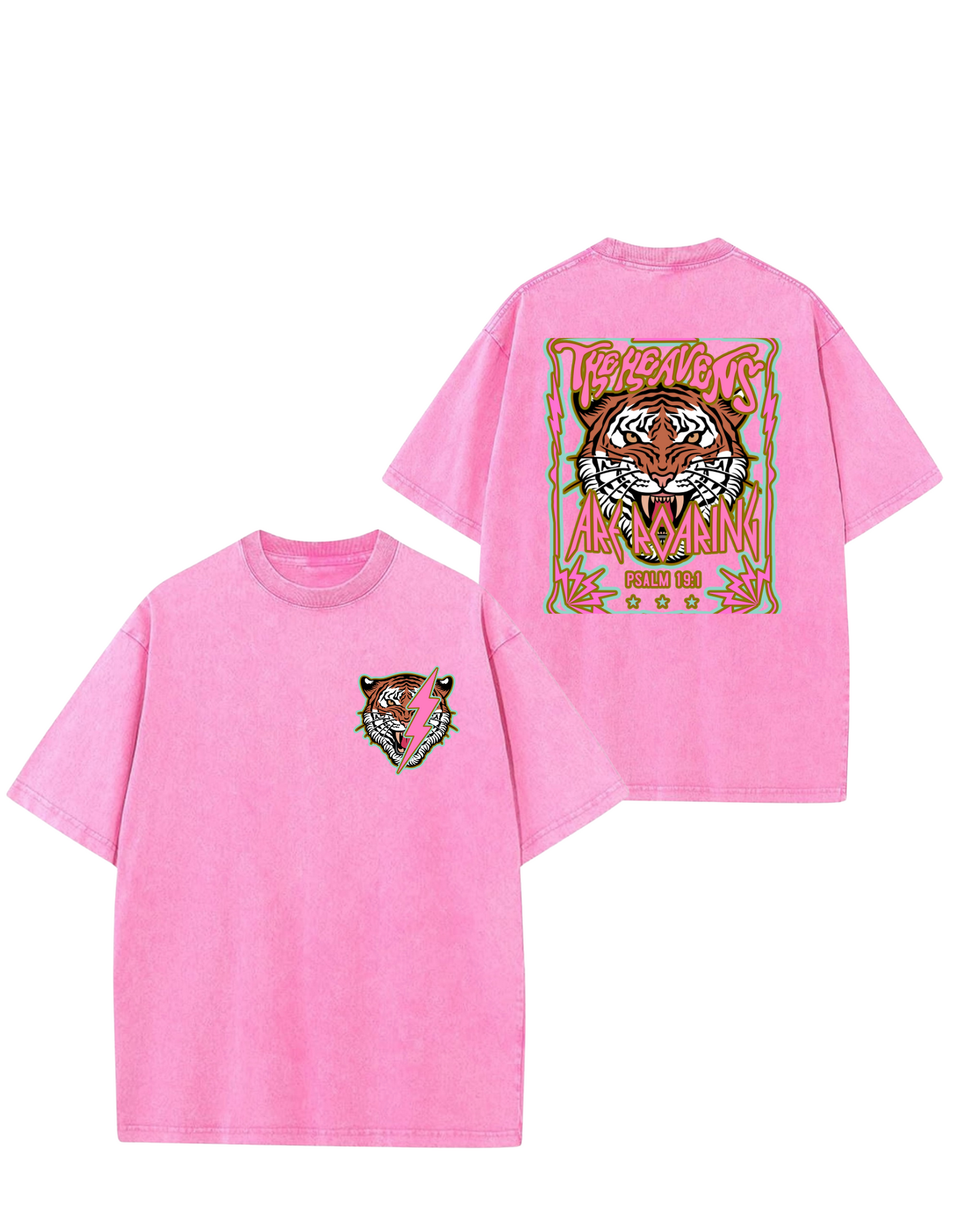 The Heavens are Roaring Oversized Washed Tee (Front/Back)