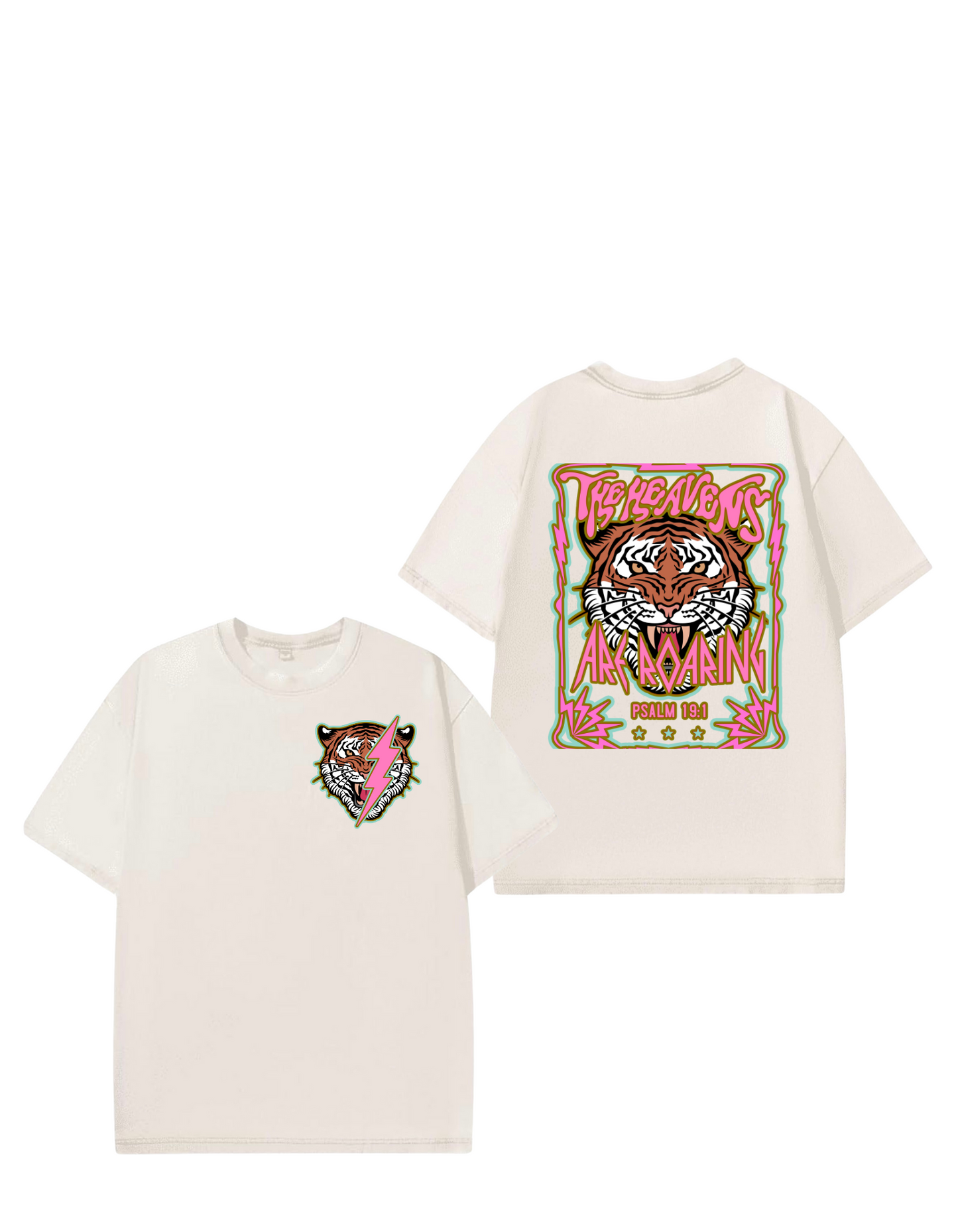 The Heavens are Roaring Oversized Washed Tee (Front/Back)