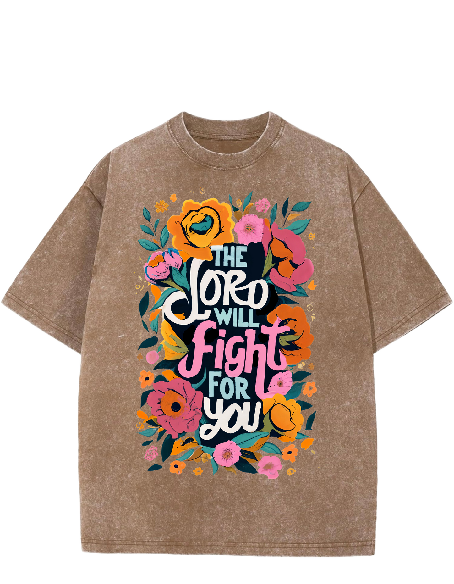 The Lord Will Fight Oversized Washed Tee