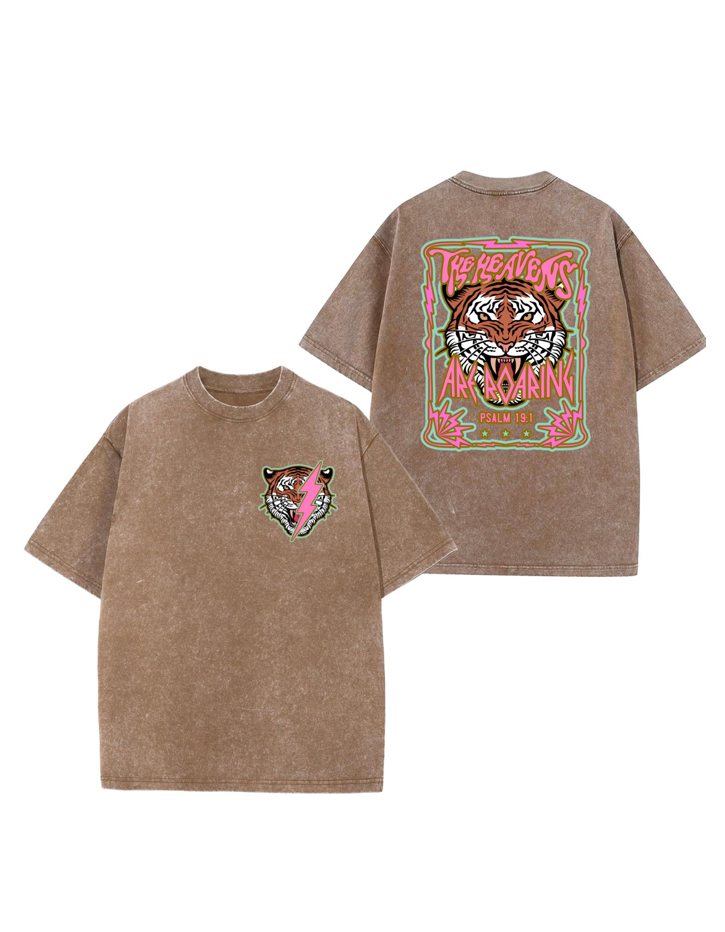 The Heavens are Roaring Oversized Washed Tee (Front/Back)