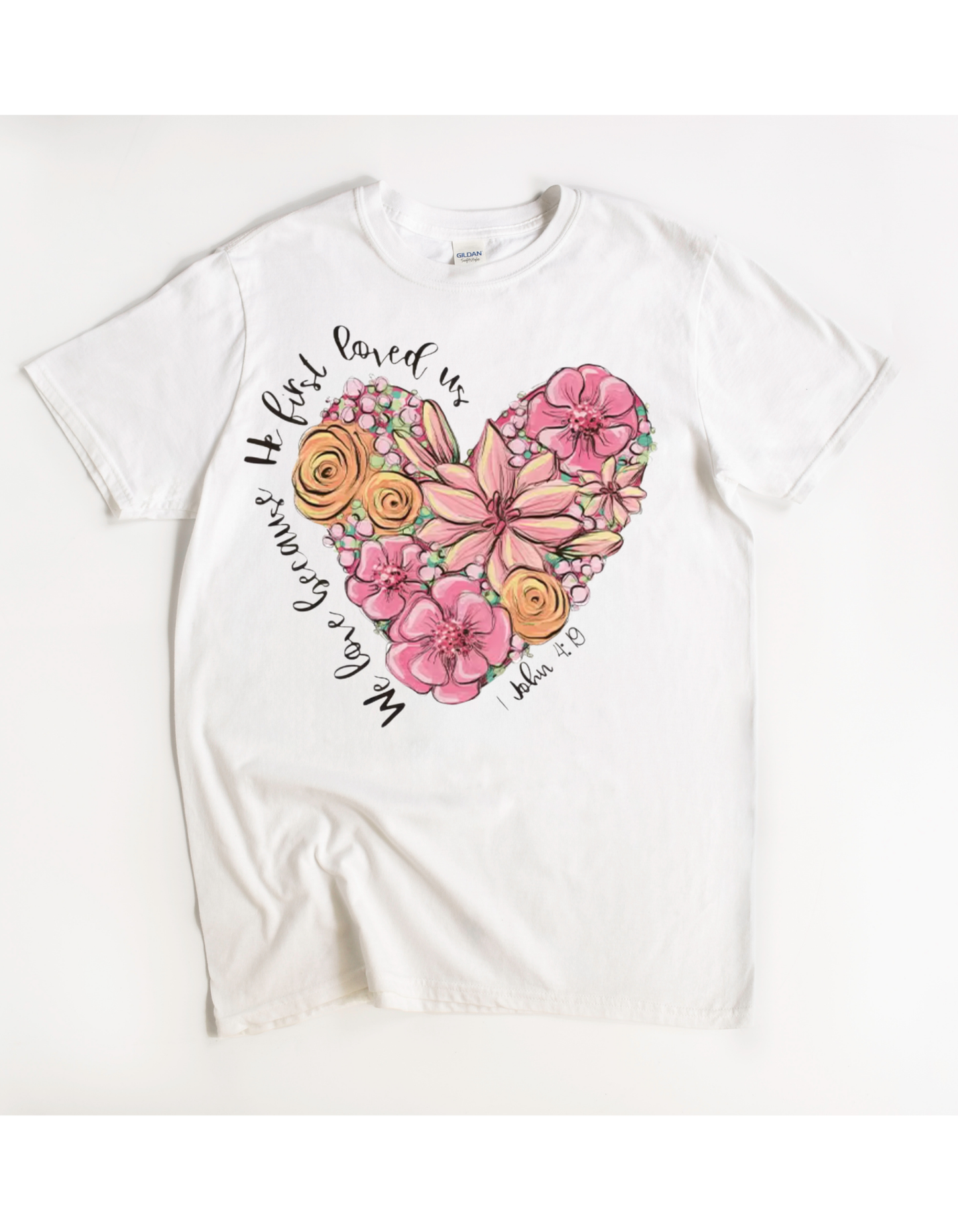 1 John 4:19 Heart Tee