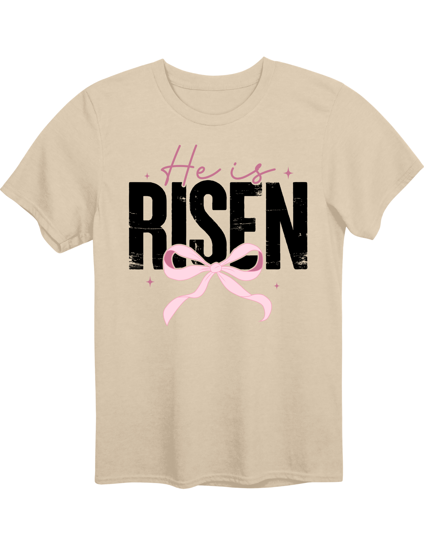 He is Risen Pink Bow Tee