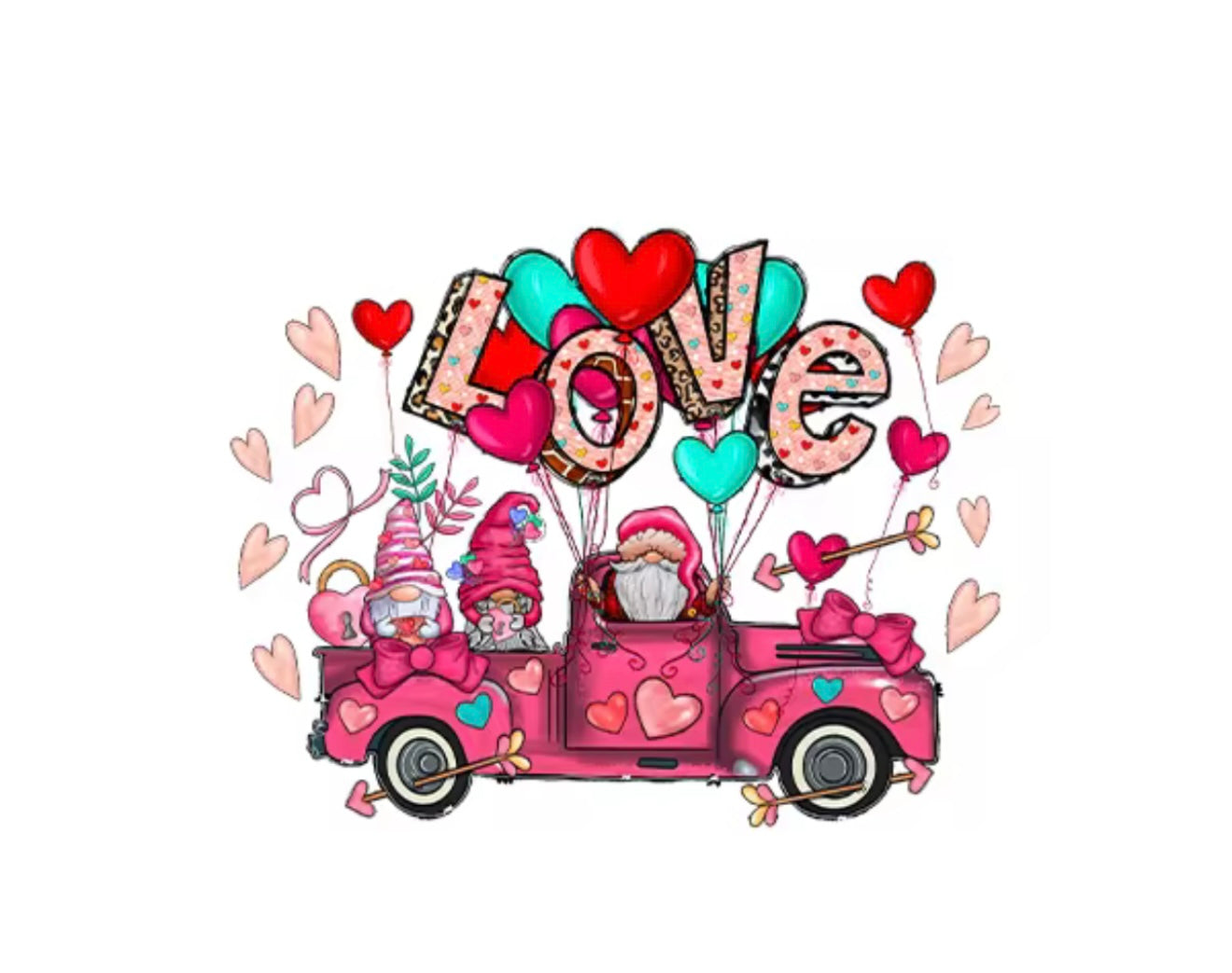 Love Gnomes Truck  DTF Transfer ONLY