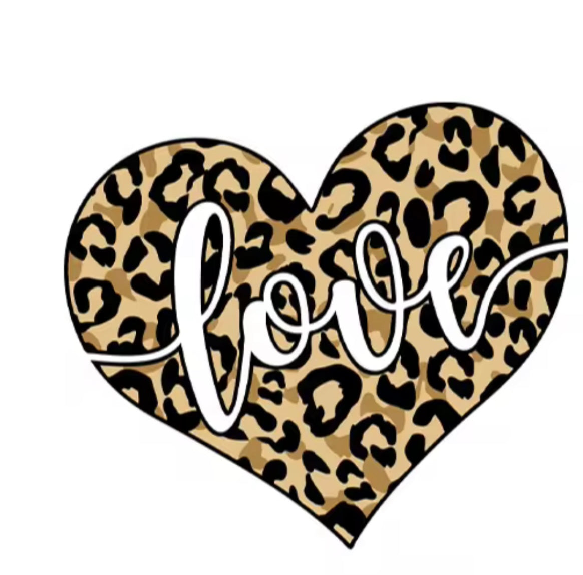 Leopard Heart LOVE DTF Transfer ONLY