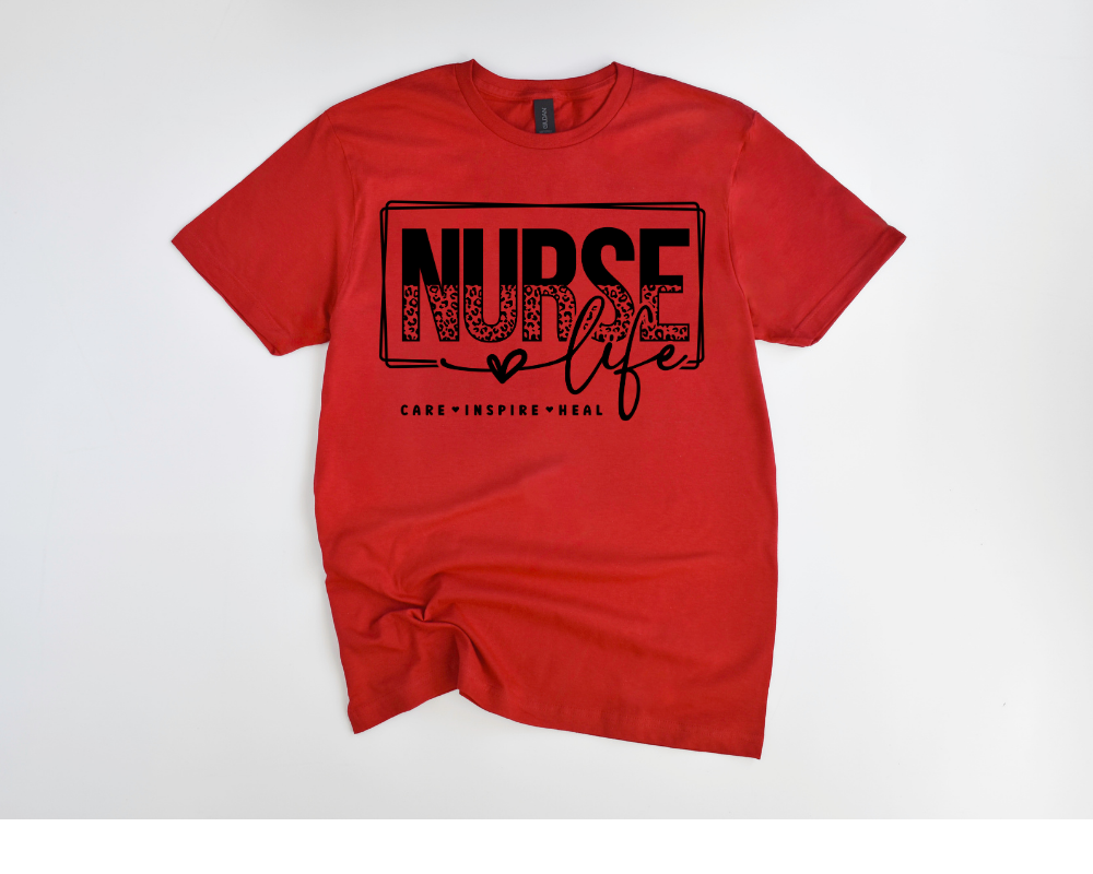 Leopard Nurse Life Tee