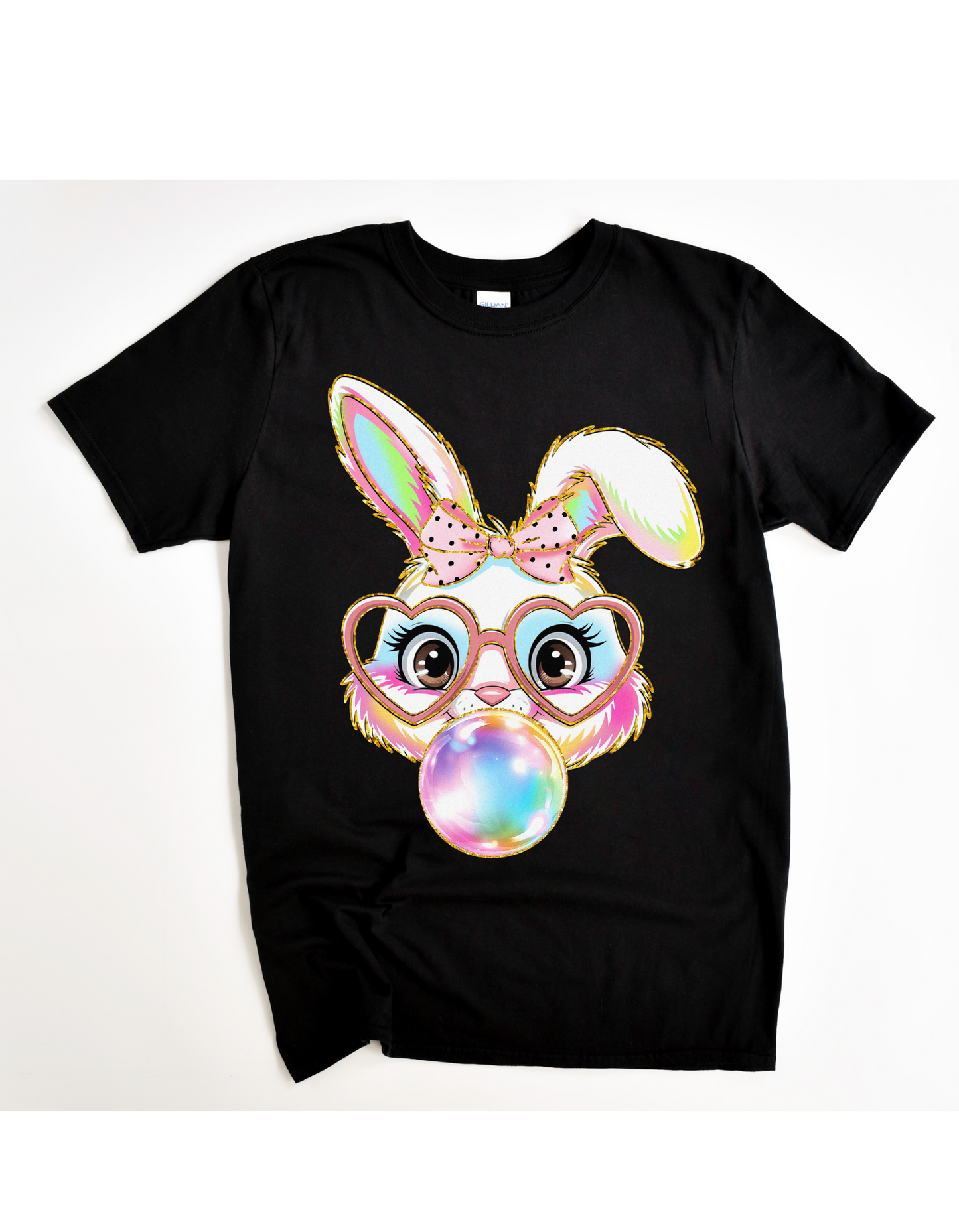 Miss Bunny Bubble Tee (Pink & Black Polka Dot Bow)