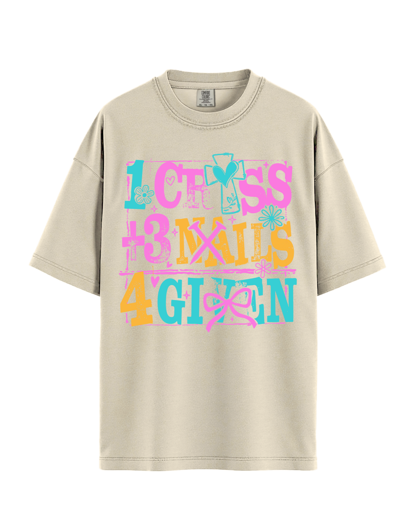 1 Cross 3 Nails 4 Given Heavyweight Tee