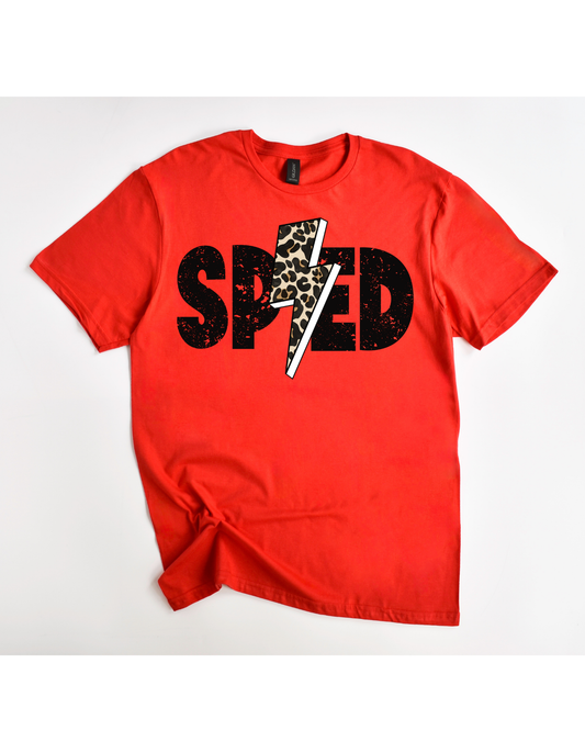 SPED Leopard Bolt Tee