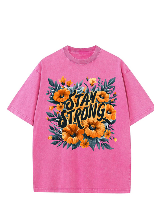 Stay Strong Oversized Washed Tee