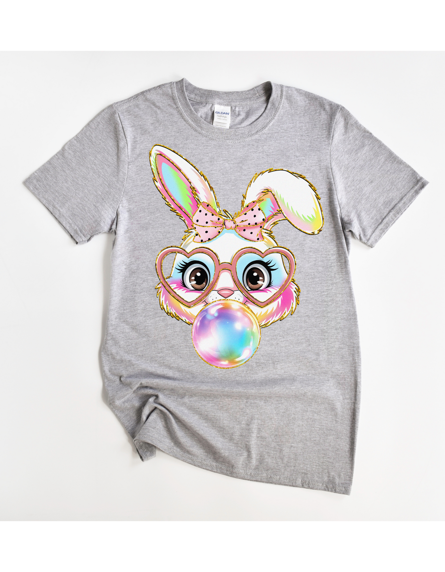 Miss Bunny Bubble Tee (Pink & Black Polka Dot Bow)