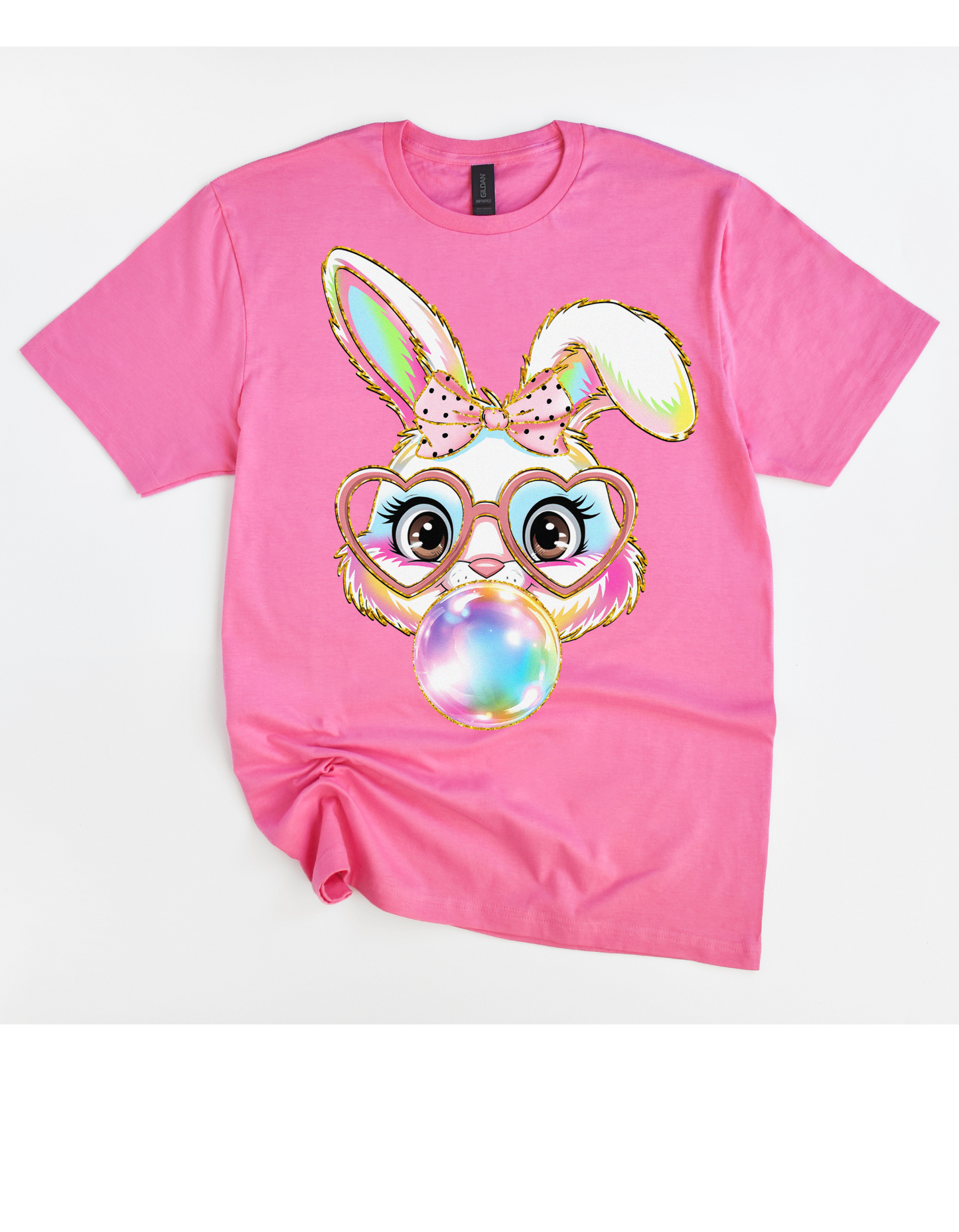 Miss Bunny Bubble Tee (Pink & Black Polka Dot Bow)