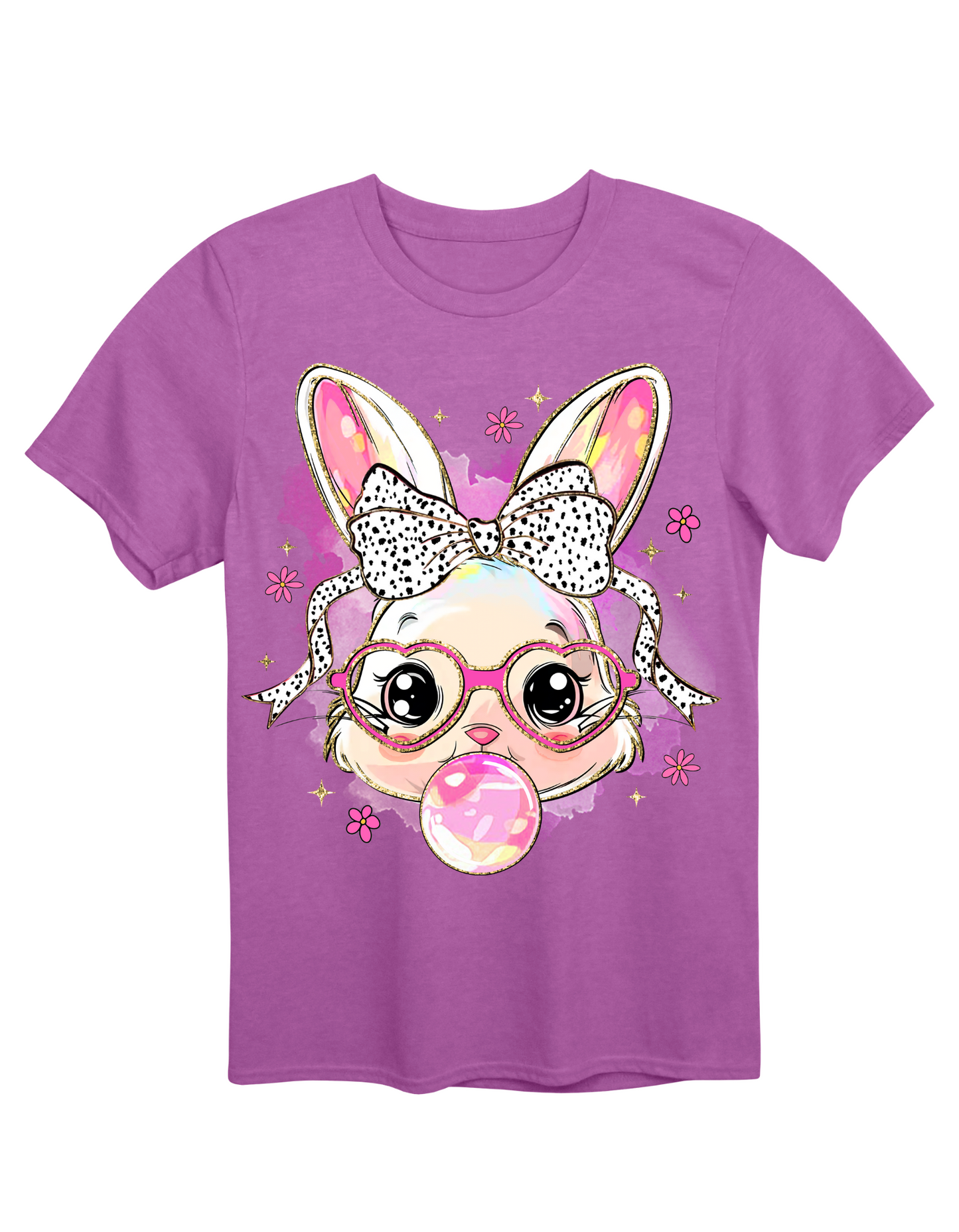 Miss Bunny Bubble Tee (Black & White Polka Dot Bow)