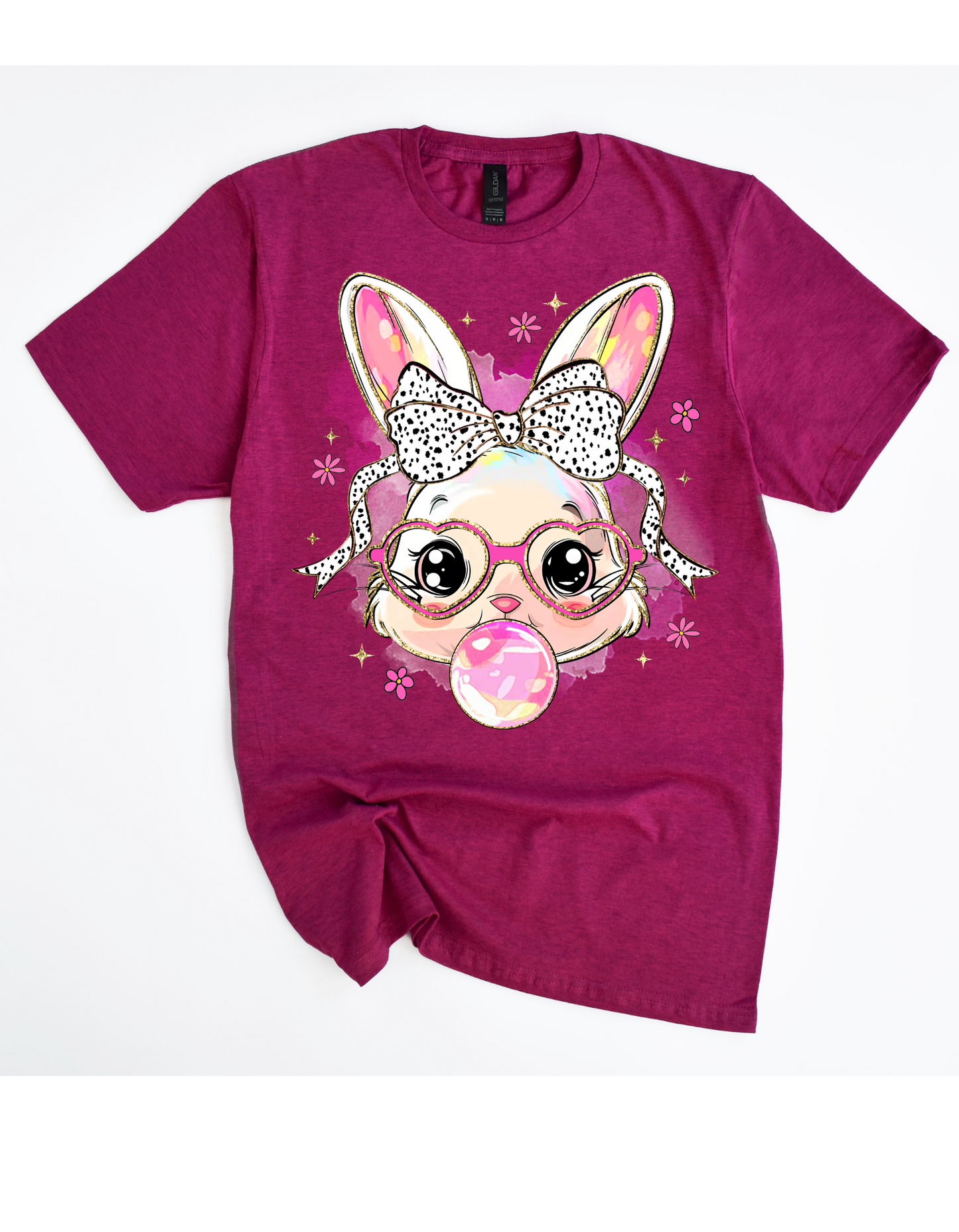 Miss Bunny Bubble Tee (Black & White Polka Dot Bow)