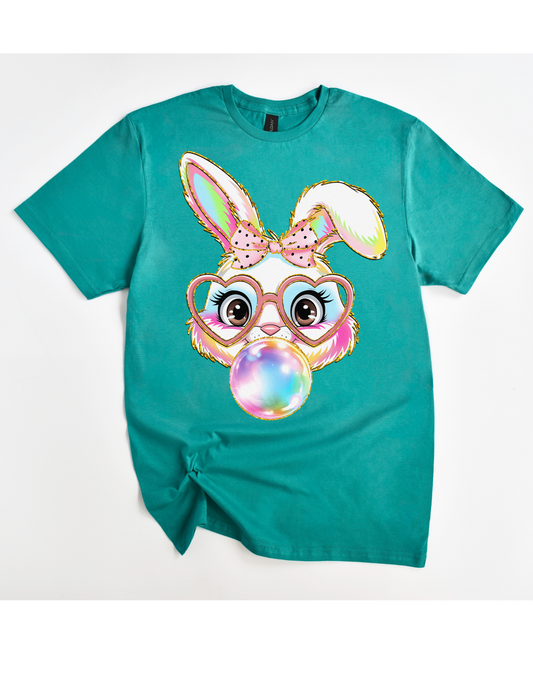 Miss Bunny Bubble Tee (Pink & Black Polka Dot Bow)