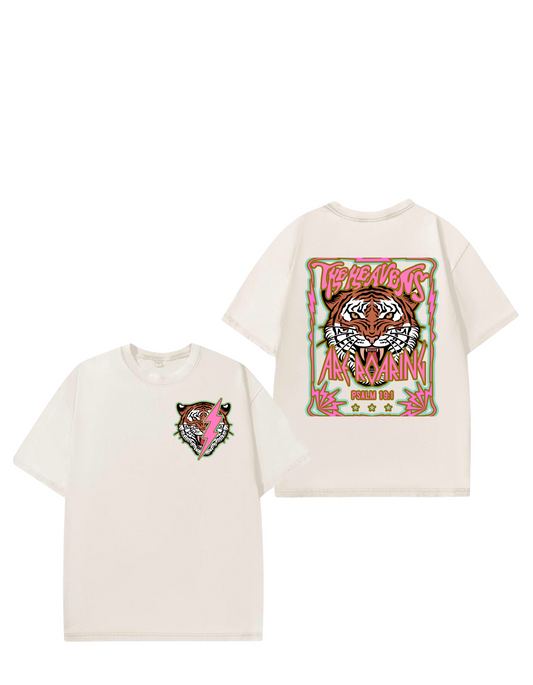 The Heavens are Roaring Oversized Washed Tee (Front/Back)