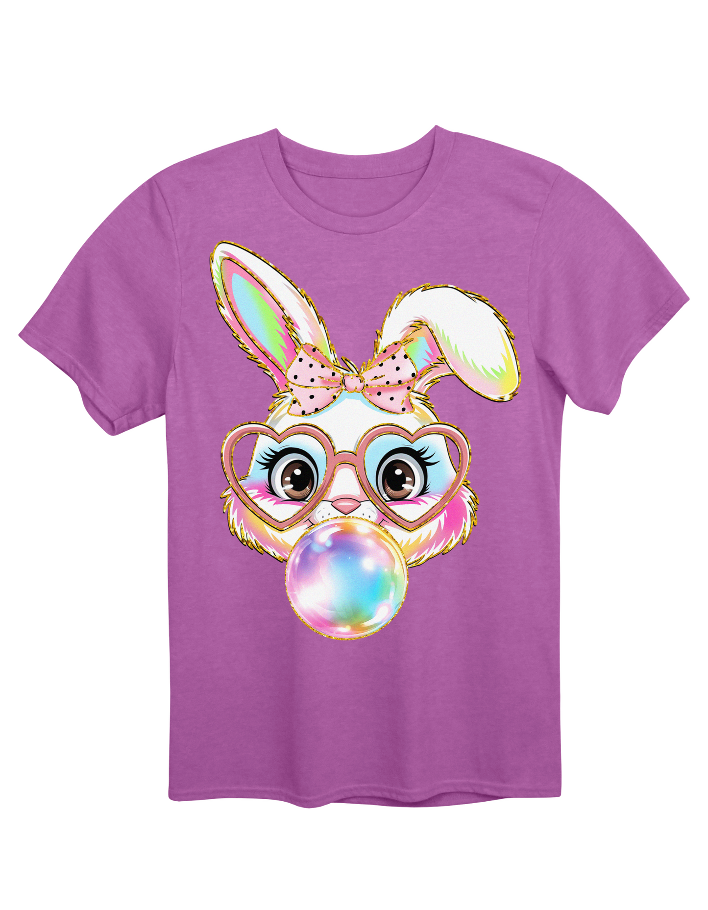 Miss Bunny Bubble Tee (Pink & Black Polka Dot Bow)