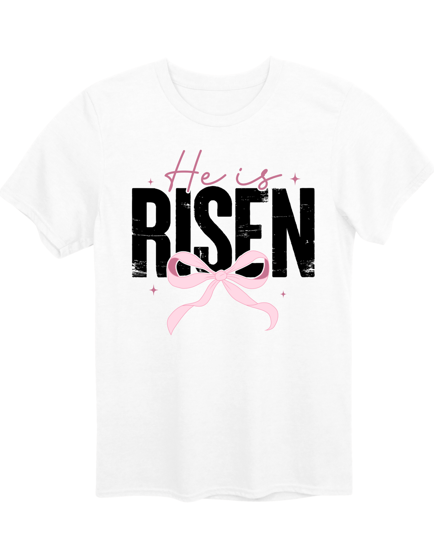 He is Risen Pink Bow Tee