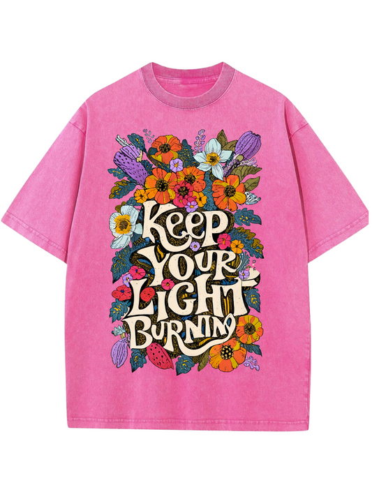 Keep Your Light Burning Oversized Washed Tee