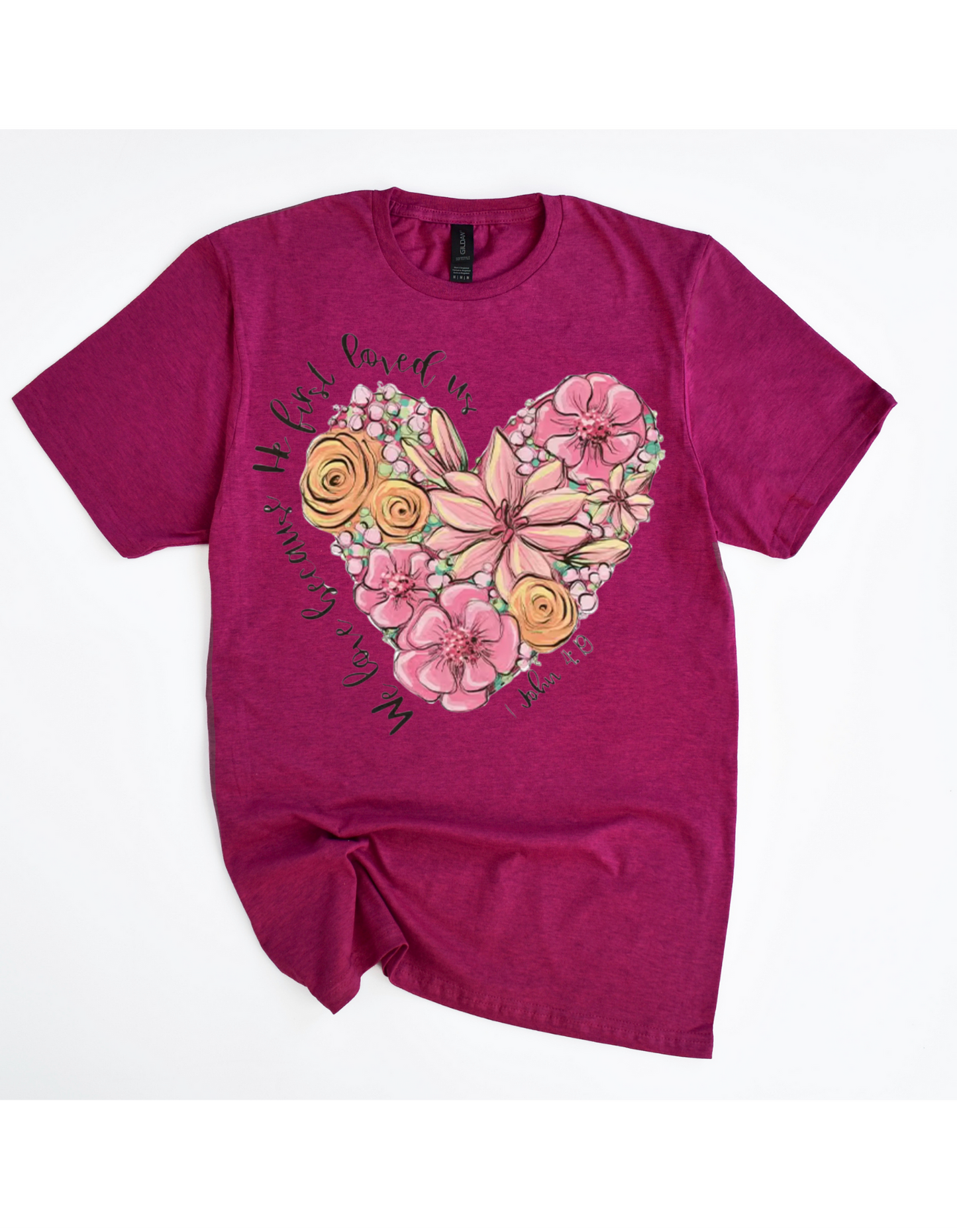 1 John 4:19 Heart Tee