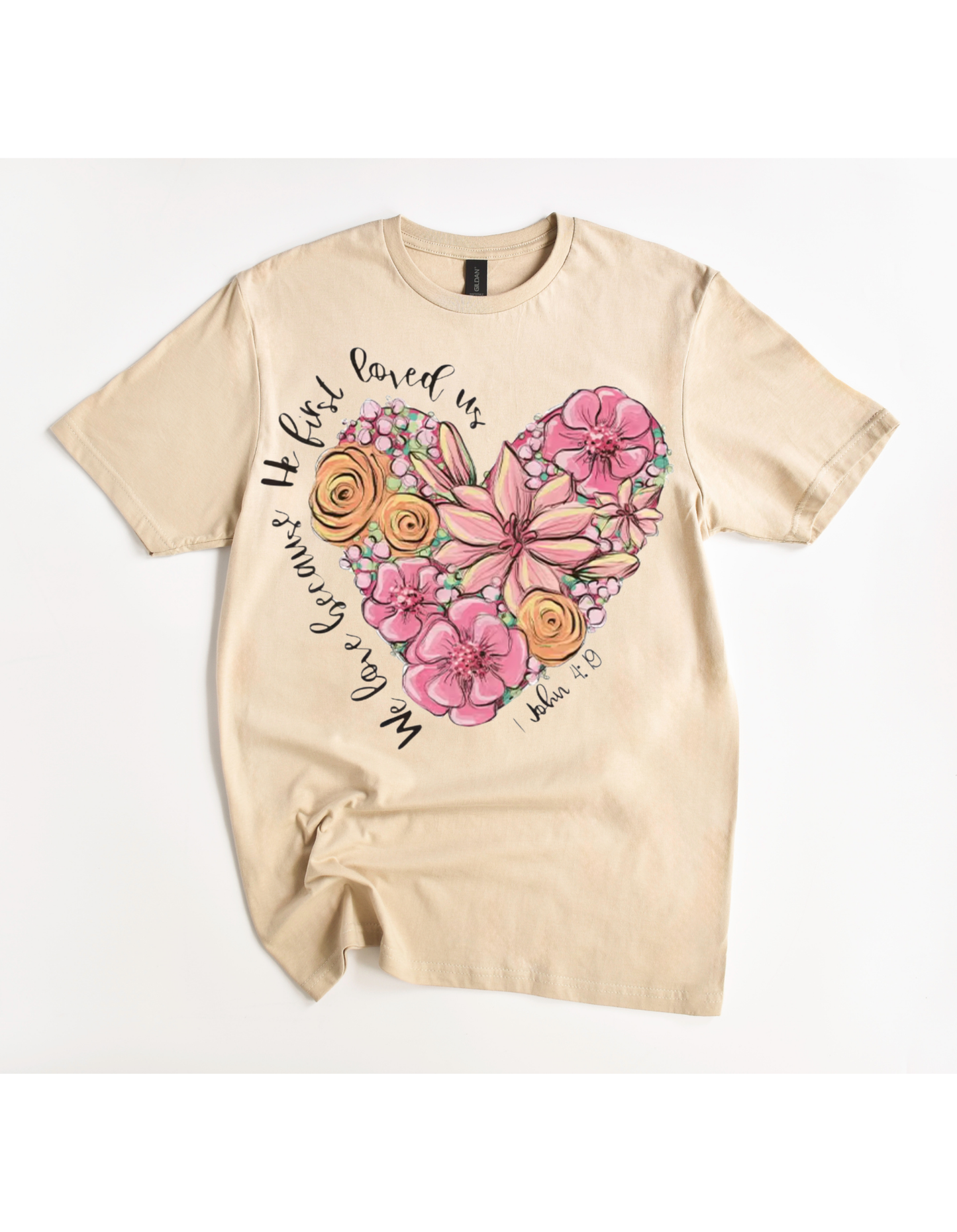 1 John 4:19 Heart Tee