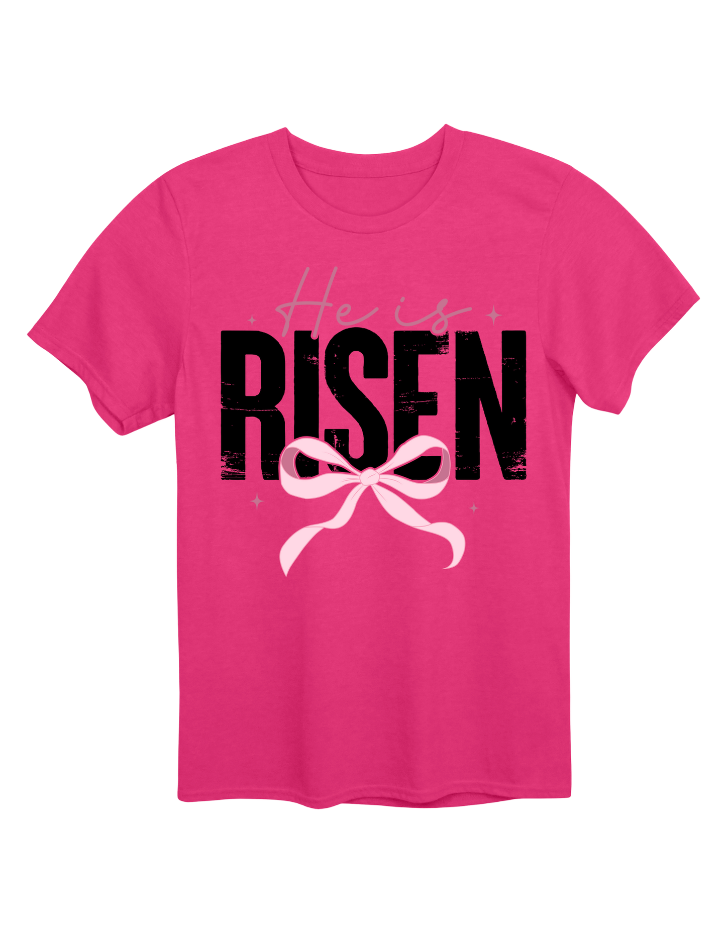 He is Risen Pink Bow Tee
