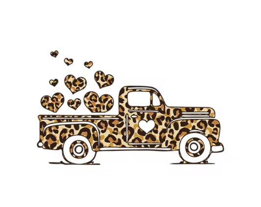 Leopard Heart Truck DTF Transfer ONLY