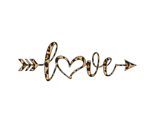 Leopard Cursive "love" DTF Transfer ONLY