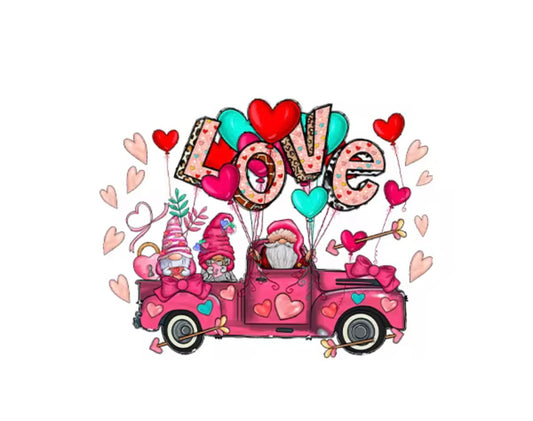 Love Gnomes Truck  DTF Transfer ONLY