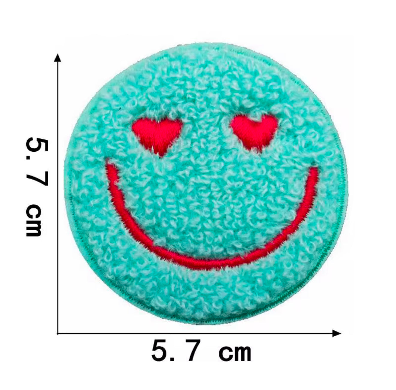 Trendy Smiley Face Heart Chenille Patch ONLY (Small)