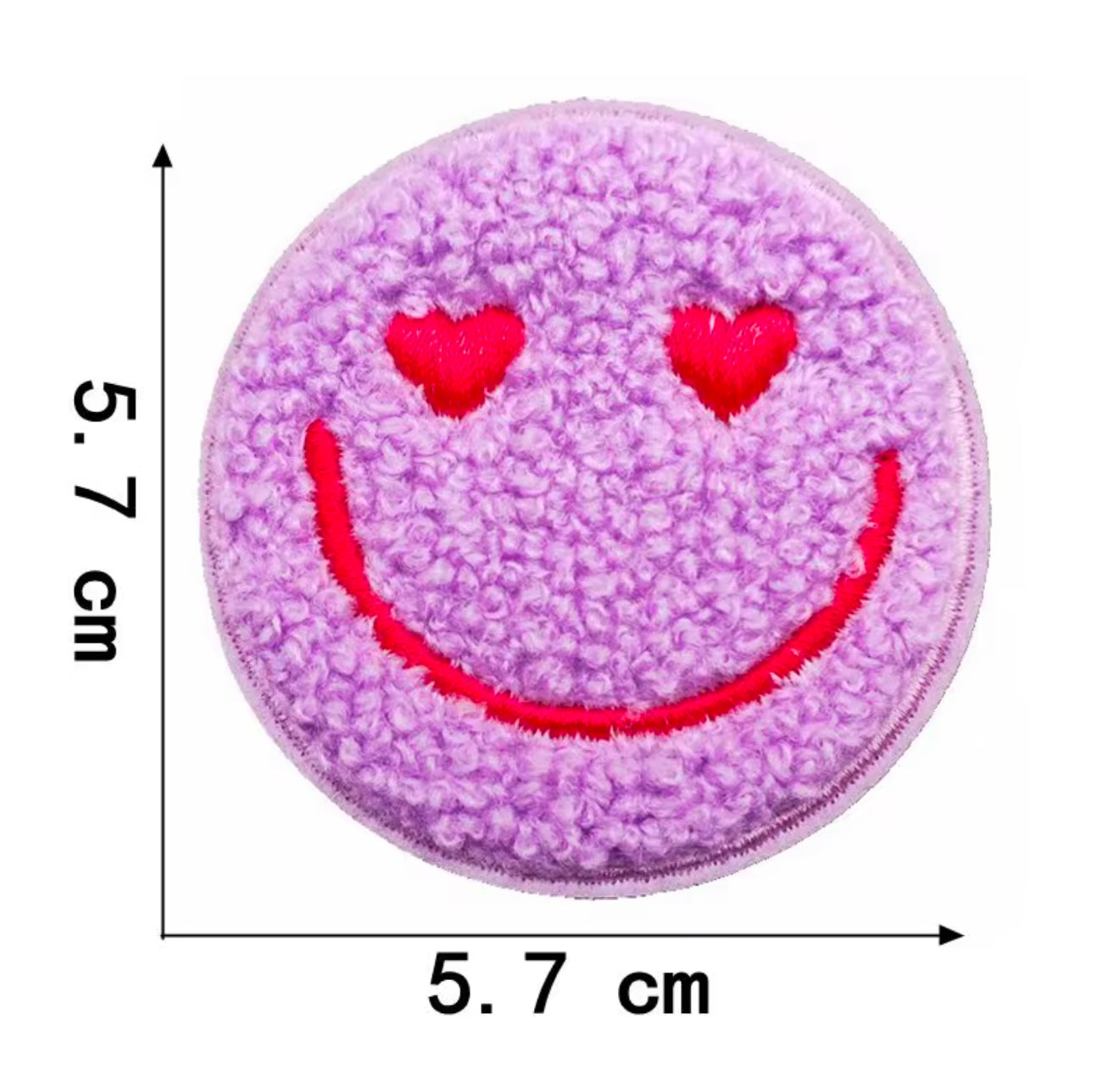 Trendy Smiley Face Heart Chenille Patch ONLY (Small)