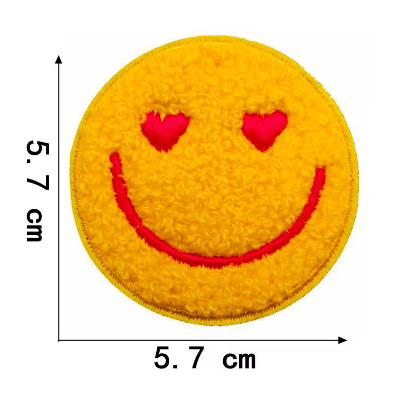 Trendy Smiley Face Heart Chenille Patch ONLY (Small)