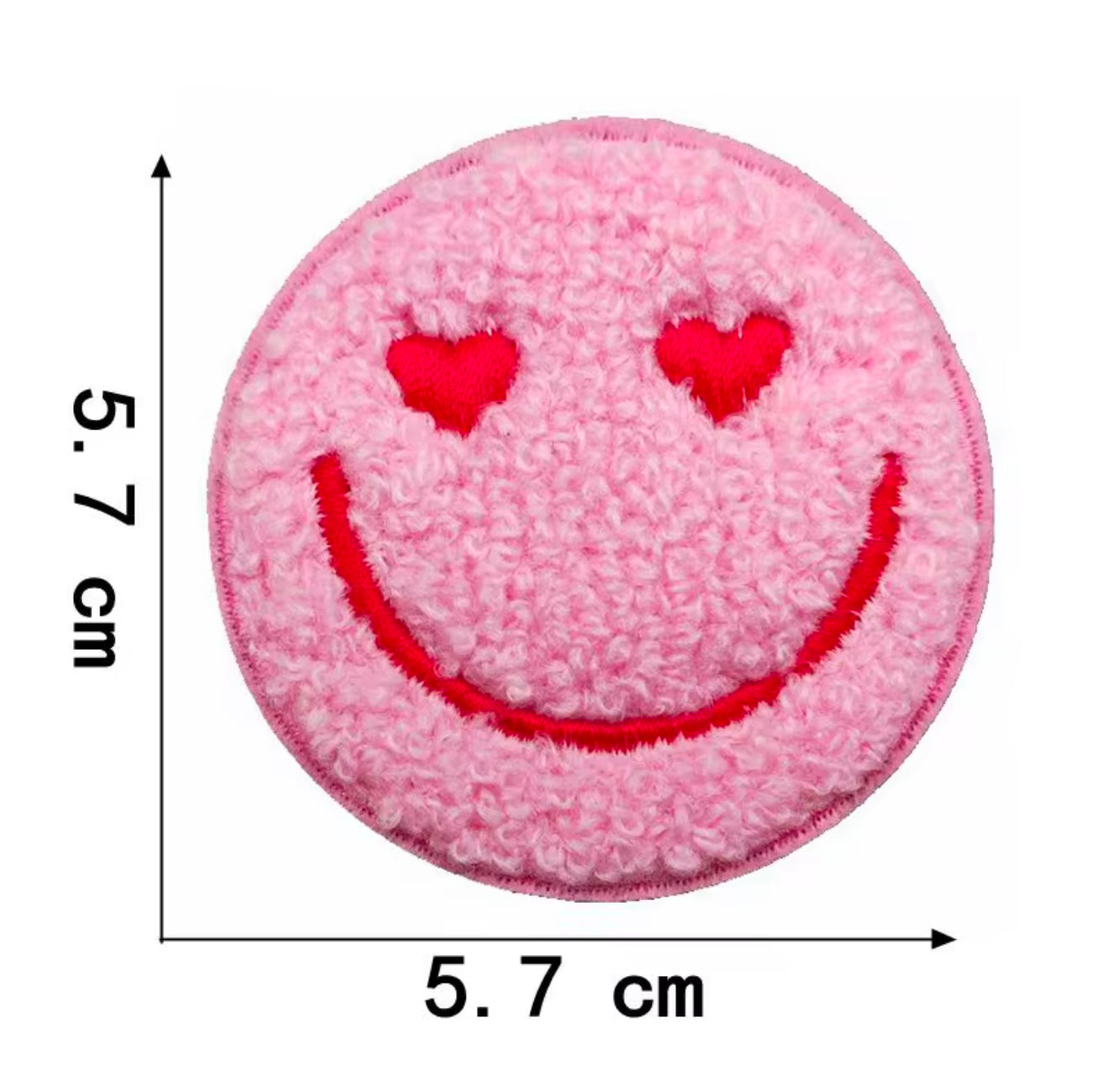 Trendy Smiley Face Heart Chenille Patch ONLY (Small)