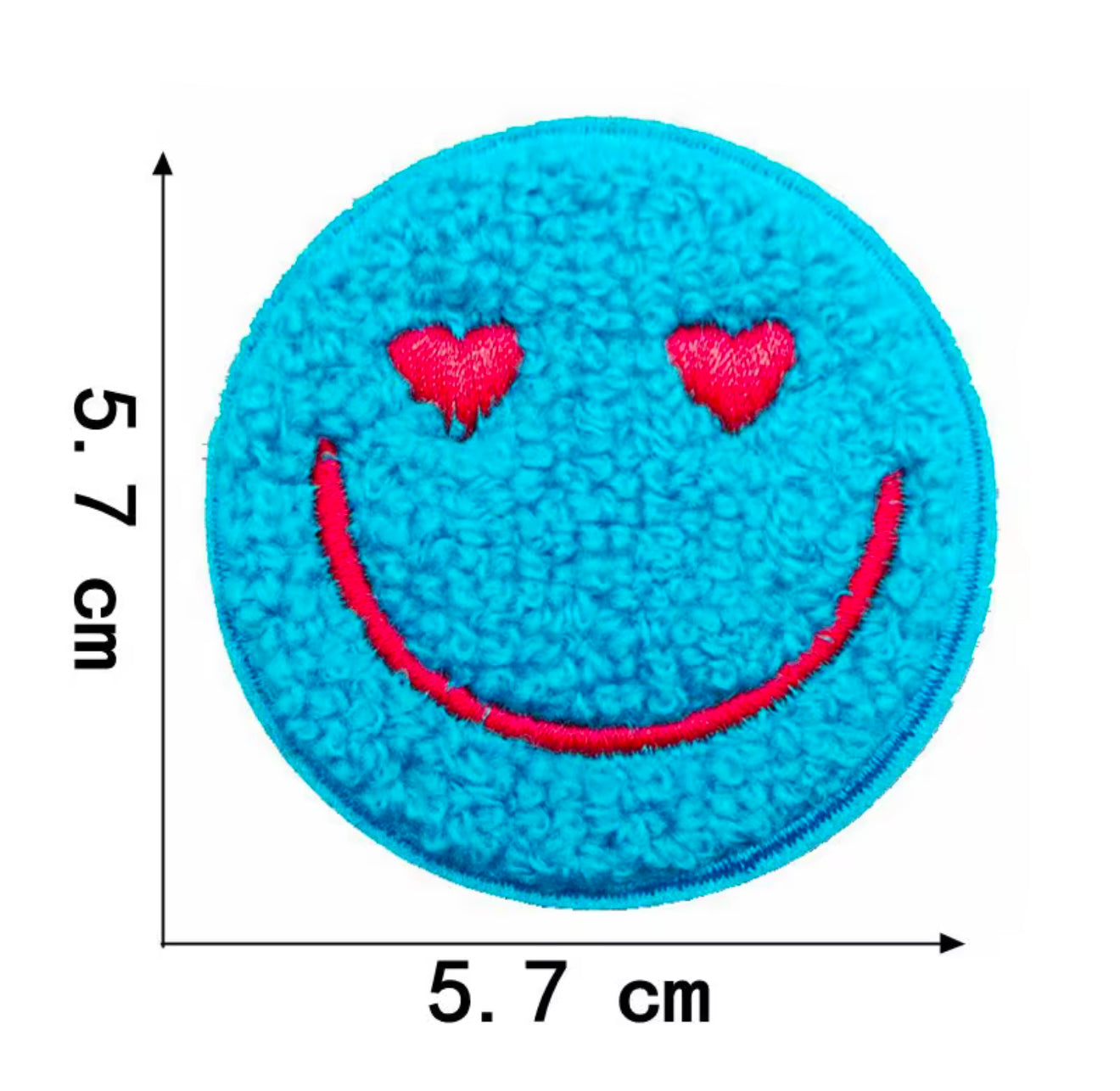 Trendy Smiley Face Heart Chenille Patch ONLY (Small)