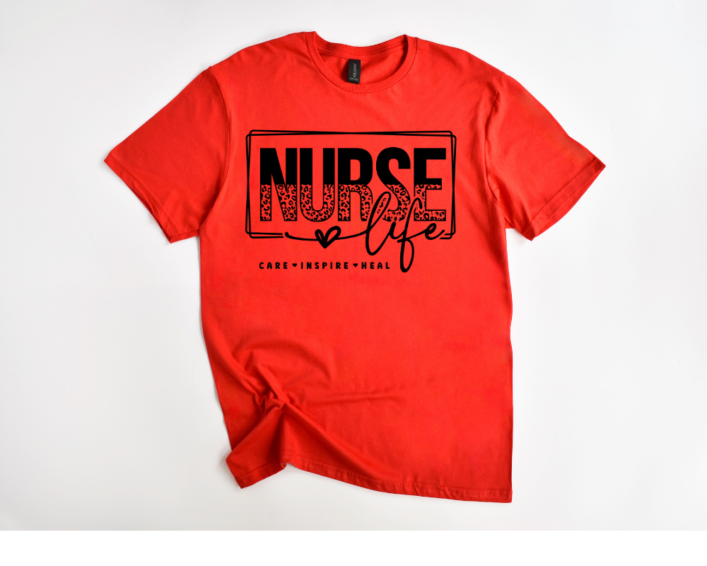 Leopard Nurse Life Tee