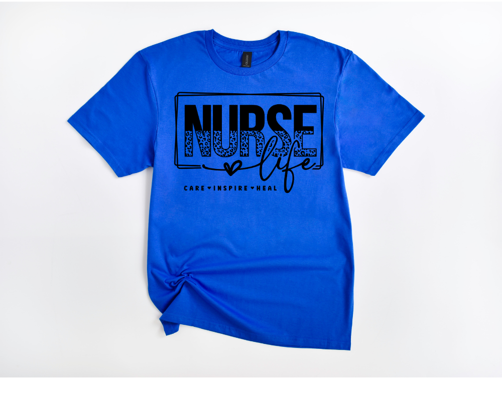 Leopard Nurse Life Tee